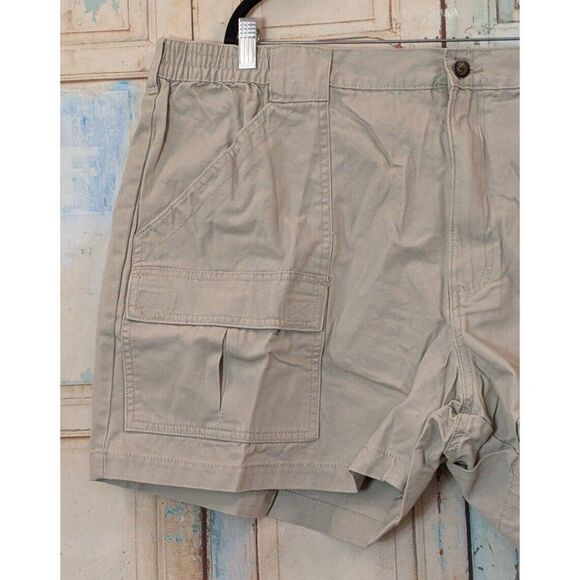 Red Head Mens Size 48 Taupe Beachcombe Flat Front Cotton Pockets Cargo Shorts - Picture 6 of 10